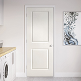 2 panel white laundry room door